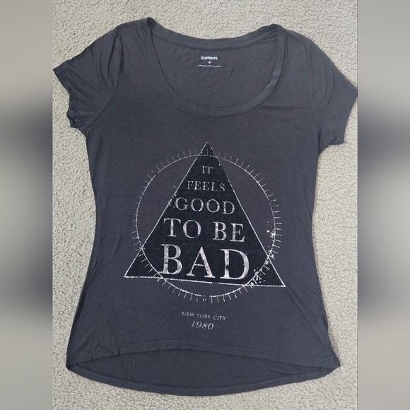 Express Gray Graphic Tee Siz Small - Picture 1 of 8